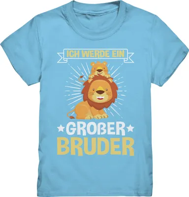 Produktbild von Ich werde Großer Bruder Löwe Shirt – Sky Blue / 134/146 (9-11)