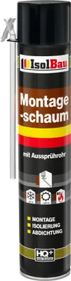 Produktbild von Isolbau 1 x 750 ml Montageschaum mit Aussprührohr - PolyurethanBauschaum für Montage, Isolierung, Abdichtung, Innen & außen