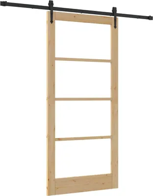 Produktbild von Schiebetür Natürlich und Schwarz 93 x 202 cm