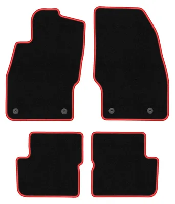 Immagine prodotto di Tappetini in moquette per Opel Corsa D 2006-2015 (hatchback) – set 4 pezzi, nero/rosso, su misura – Wielganizator CARLUX