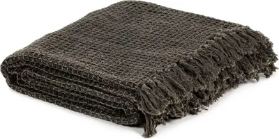 Produktbild von vidaXL Überwurf Baumwolle 160x210 cm Anthrazit/Braun
