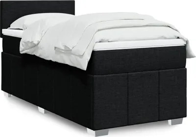 Produktbild von Boxspringbett mit Matratze Schwarz 100x200 cm Stoff, Klassische Betten 2024 Neu