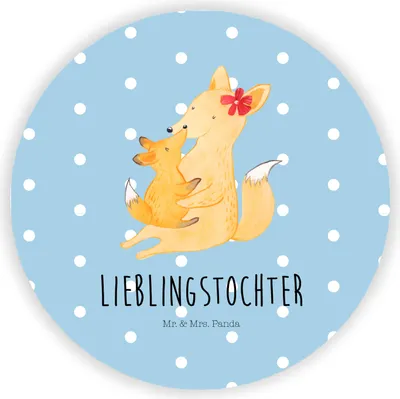 Produktbild von Mr. & Mrs. Panda magnet Fuchs Mama - Blau Pastell - Geschenk, für kühlschrank, Umarmen, Mutter, whiteboardmagnet, Kühlschrankmagnet, fotos, Schoß, Muttertag, Tochter
