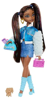 Produktbild von Mattel HYC22 - Barbie - Dream Besties - Modepuppe 'Brooklyn' mit Zubehörteilen und Accessoires