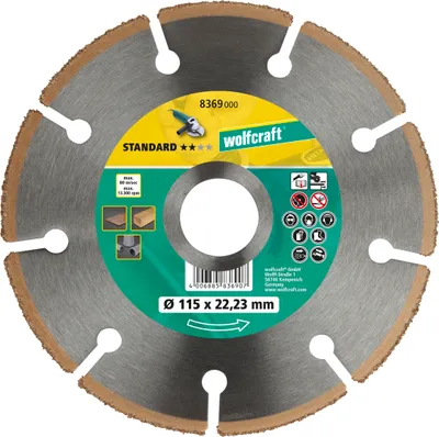 Obrázek produktu pro wolfcraft GmbH 8369000, Řezací disk, Laminát, Parkety, Plast, Dřevo, 2,22 cm, 11,5 cm, 1,2 mm, 80 m/s