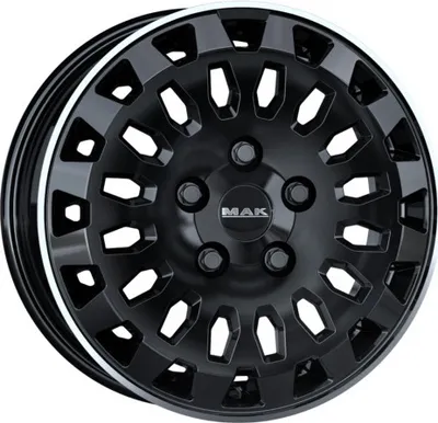 Produktbild von Alufelge Mak Overland 3 8X18 5X160 Et 53 Gloss Black Mirror Ring