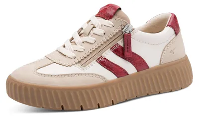 Produktbild von Tamaris Damen Wide FIT Sneaker Retro Easy In, Beige/Red, 36
