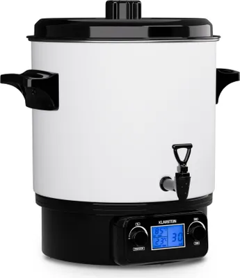 Image de Klarstein autocuiseur avec robinet, 27 L autocuiseur numérique, autocuiseur 1800 W en acier inoxydable, autocuiseur pour vin chaud & aliments, bouilloire d'eau chaude, machine à thé & à faire du vin chaud avec robinet