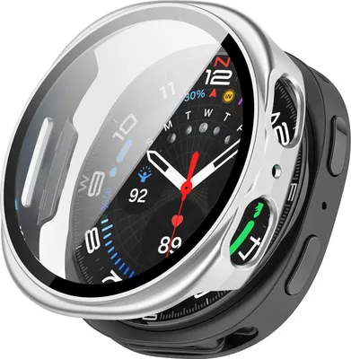 Produktbild von Strap-it Hartschalenetui mit Bildschirmschutzglas - passend für Samsung Galaxy Watch 8 - 44mm (silber)