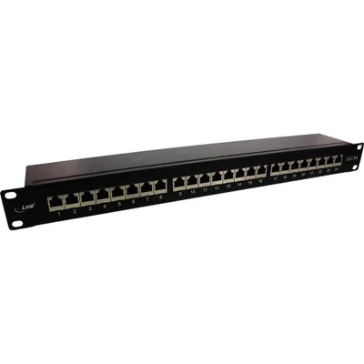 Produktbild von INLINE Patchfeld Cat.6A 24-fach 48,26cm 19Zoll 1HE schwarz RAL9005