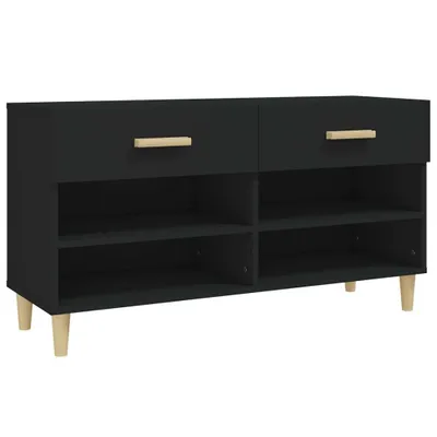 Zdjęcie produktu dla vidaXL Szafka na buty czarna 102x35x55 cm Materiał drewnopochodny