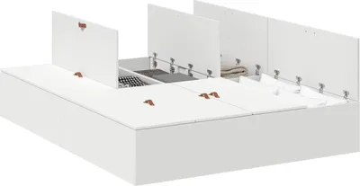 Image de Cadre de lit avec rangement avec stockage Blanc 140 x 200 cm