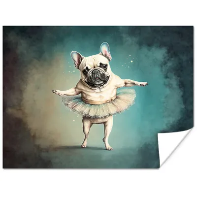 Produktbild von MuchoWow® Poster Hund - Tutu - Ballett - Abstrakt - Porträt 160x120 cm - Foto Plakat