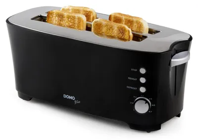 Obrázek produktu pro Domo DO961T, 4 krajíců, Černá, Plast, 1350 W, 447 mm, 225 mm