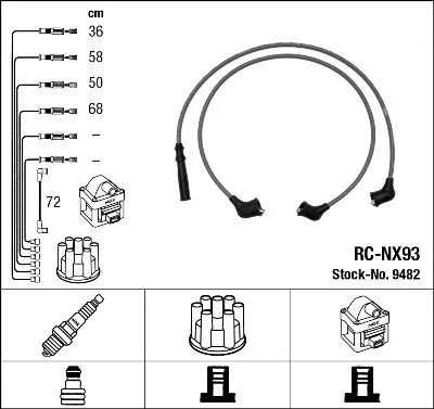 Produktbild von NGK 9482 Zündkabelsatz Zündleitungssatz für NISSAN TERRANO II (R20) PICK UP (D21)