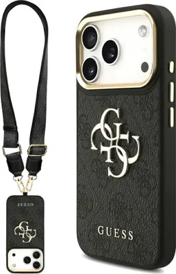 Produktbild von Guess - Big 4G Classic Logo with Big Strap Metal Buttons (GUHCP17LP4G4BCSK) - iPhone 17 Pro - Black