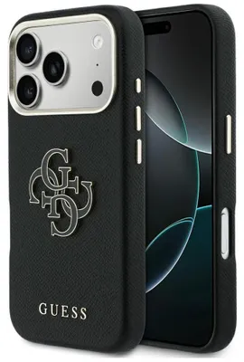 Image de Étui GUESS adapté à l'IPHONE 17 Pro GUHCP17L5PS4RGGK (logoPolyuréthaneFW Resin) noir