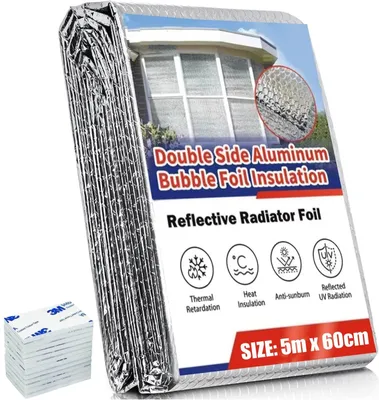 Obrázek produktu pro TRANKIELO® – Tepelné fólie, rozměry 5 m x 60 cm – Úsporné, flexibilní a odolné, ideální pro radiátory a izolaci