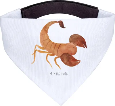 Produktbild von Mr. & Mrs. Panda Bandana Sternzeichen Skorpion - Weiß - Geschenk, Oktober, Hunde Halstuch, Für, Hundehalstuch, Hund, Geburtstag, Skorpione, Hals Tuch, November