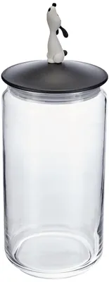 Vorratsbehälter für Tierfutter, 1,5 l, Glas, schwarz
