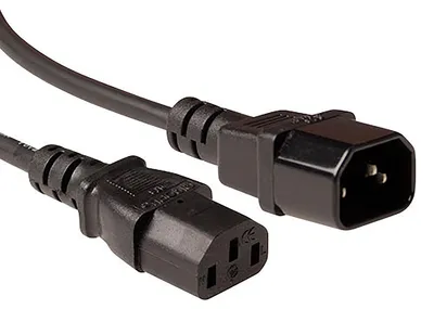Immagine prodotto di ACT AK5216 Cavo di alimentazione nero da 3 m con accoppiatore C14 e accoppiatore C13 (AK5216)