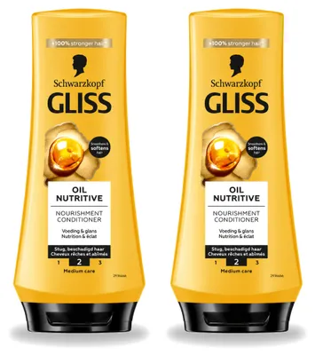 Productafbeelding van 2 x Schwarzkopf Gliss Hair Repair Olie Conditioner - 200 ml - Voordeelverpakking - 2 stuks