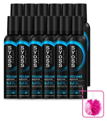 Productafbeelding van 12 x Syoss Volume Haarmousse - 250 ml - Voordeelverpakking - 12 stuks