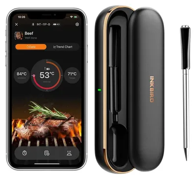 Produktbild von Fleischthermometer BBQ Thermometer Grillthermometer - Kabellos - Bluetooth 5.1 - Für Ofen und Grill