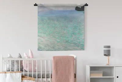 Produktbild von MuchoWow® Wandteppich Wandbehang Am Attersee - Gustav Klimt 90x90 cm Tapisserie Dekoration Wandtuch - Wandaufhänger