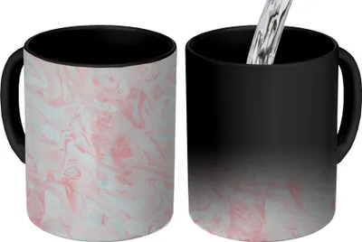 Produktbild von MuchoWow® Zauber Tasse Zaubertasse Magic Marmor - Rosa - Weiß - Muster 350 ml Farbwechsel Becher Geschenk Geschenkidee - Magic-Tasse - Fototasse - Keramiktassen - Bilder - Tasse Kaffee - Getränkbecher