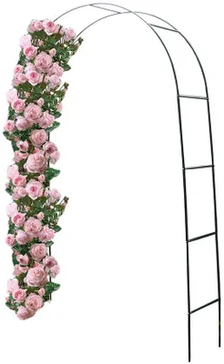 Productafbeelding van Unyqoos® rozenboog van gepoedercoat metaal, 240x140x36 cm – weerbestendige klimhulp en decoratieve tuinpoort, eenvoudig te monteren
