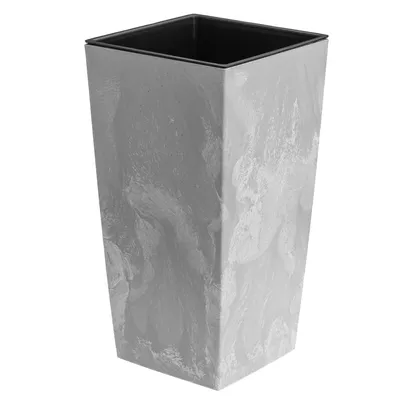 Obrázok produktu pre Květináč Imitácia Beton svetlo šedá 17 x 17 x 32,5 cm s Vložkou plantážník plast