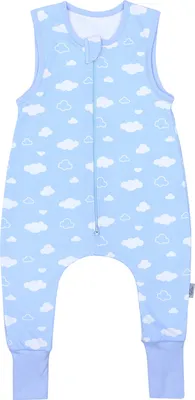 Produktbild von TupTam Sommerschlafsack Baby mit Beinen– Leichter Schlafsack Baby Sommer 0.5 TOG, , Farbe: Wolken Blau, Größe: 116-122