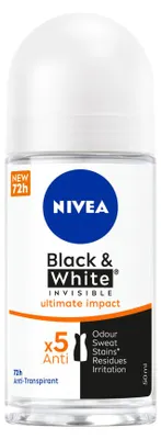 Imagen del producto de Nivea Black & White Invisible Ultimate Impact, antitranspirante en crema (50 ml)
