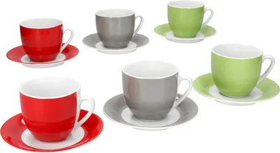 Zdjęcie produktu dla 6x Variant Trio talerze obiadowe Ø27cm duże talerze obiadowe 6 osób zielony szary czerwony