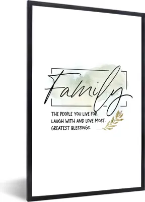 Produktbild von MuchoWow® Gerahmtes Poster Sprichwörter - Zitate - Familie 60x90 cm - Poster mit Schwarzem Bilderrahmen Wandposter Rahmen Foto Bilder - Kunst