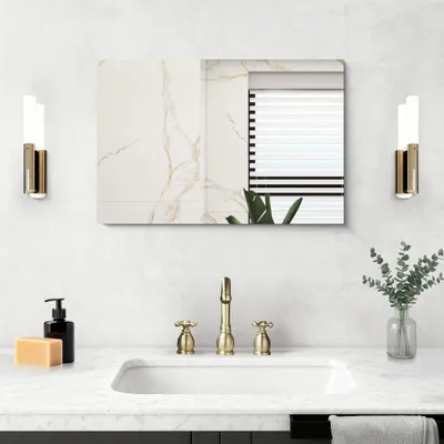 Obrázok produktu pre Solidchoice – Obdĺžnikový nástenný zrkadlo bez rámu, 40 x 60 cm
