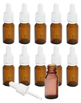 10er-Pack 10 ml Braunglasflaschen mit Glaspipette