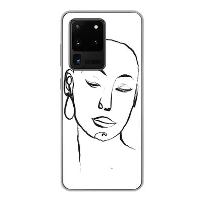 Produktbild von MuchoWow® Handyhülle Schutzhülle Hülle für Samsung Galaxy S20 Ultra Frau - Gesicht - Porträt Silikon Softcase Handy Hülle - Karteninhaber