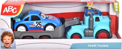 Zdjęcie produktu dla ABC Teddi Trucker Transporter z samochodem wyścigowym