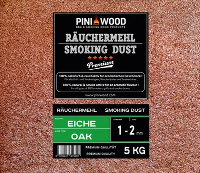 Produktbild von PINI 5 Kg Räuchermehl Eiche 1-2 mm Smoking Dust Räucherspäne