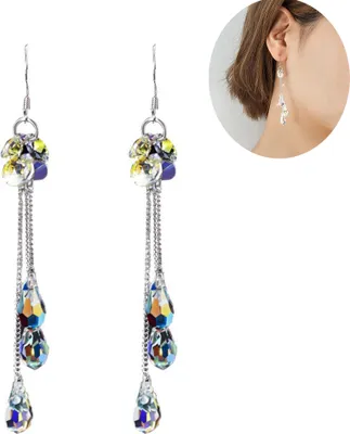 Produktbild von Mode Frauen Bunte Strass Lange Quaste Charme Haken Ohrringe Schmuck Geschenk