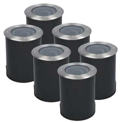 Image de HOFTRONIC - Spot LED au sol extérieur 5W GU10 IP67 Dimmable Inox 6 pièces