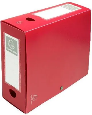 Image de Exacompta 10x Boite de classement à pression Dos 100mm PP 7/10e A4 Rouge 59935E
