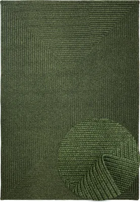 Produktbild von Outdoor & Indoor Teppich - Umkehrbar - Flachgewebe Sisaloptik - Wetterfest - Wohnzimmer Balkon Küche - Handgearbeitet - Modernes Boho Jute Stil - Grün - 80cm x 200cm