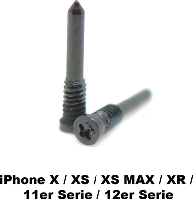 Produktbild von 2x iPhone X XS XR 11 12 PRO MAX Pentalobe Lcd Schraube Screws Schwarz Black