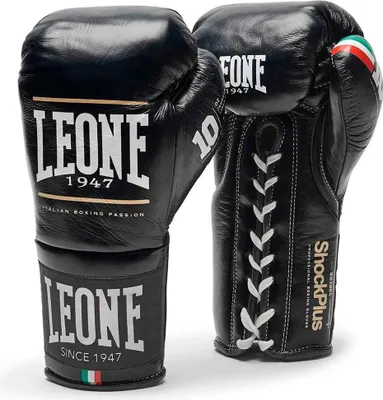 Image de Leone1947 Shock Plus gants de boxe en similicuir noir 10 oz noir 10 oz