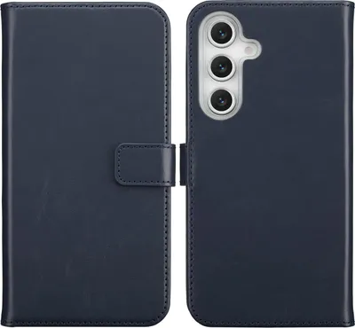 Zdjęcie produktu dla Selencia Etui ze skóry naturalnej na Samsung Galaxy S25 FE - Niebieski