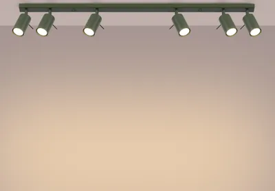 Produktbild von Plafond RING 6L olivgrün 6xGU10 10W Stahl 17x6x117cm Sollux Lighting