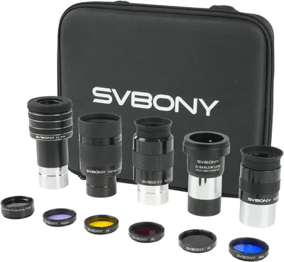 Zdjęcie produktu dla Svbony SV233 Zestaw akcesoriów do teleskopu dla okularu zmiennoogniskowego 7-21 mm 3,2 mm 58°25 mm 32 mm Okular SPL 2x Soczewka Barlowa LRGB Księżyc Zmienny filtr polaryzacyjny